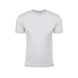 A light grey men's tri-blend crew t-shirt with short sleeves and a logo.
