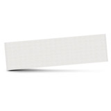 A light grey towel with a textured surface, featuring a logo on one side.