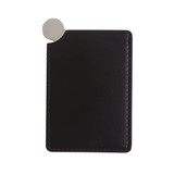 A black stainless steel portable mirror with a sleek, rectangular design and a rounded edge for easy handling.