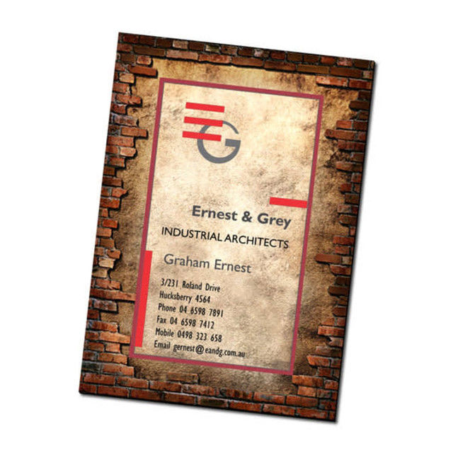 A magnetic photo frame in a rectangular shape, featuring a brick wall design with a light background and a logo.