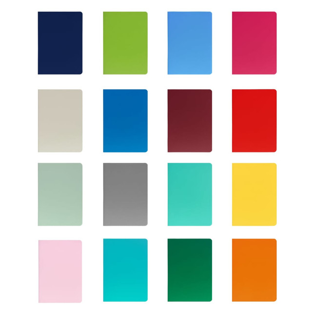 A collection of A5 thin PU cover notebooks in various colours, arranged in a grid format. Each notebook has a plain cover.