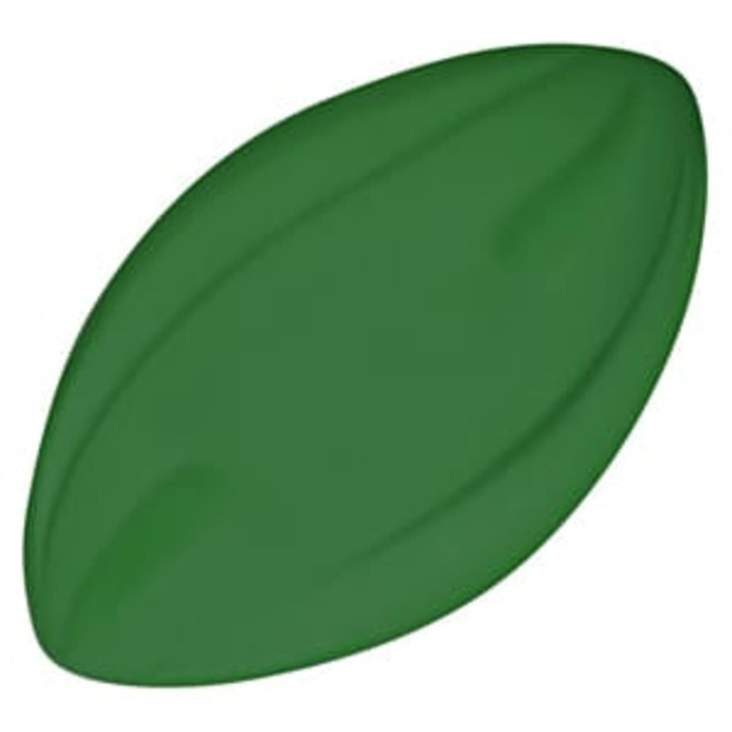 A green 135mm Spyro Football with a smooth surface and an embossed shape. It features a logo.