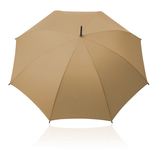 A 61cm Shelta umbrella in a beige colour, featuring a simple design and a black handle.