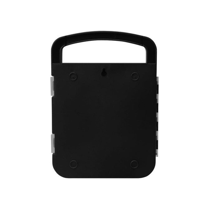 A black 22 in 1 hand tool set with a carry handle and various tool compartments. Features a logo on the front.