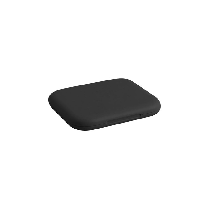 A black charging data cable kit with a sleek, compact design and a logo on the surface.