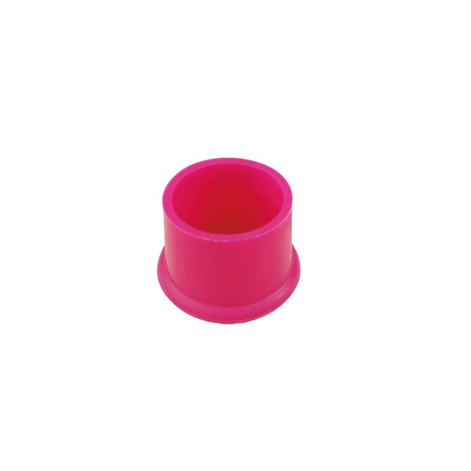A pink silicone wine stopper with a tapered design, featuring a smooth surface and no visible branding.