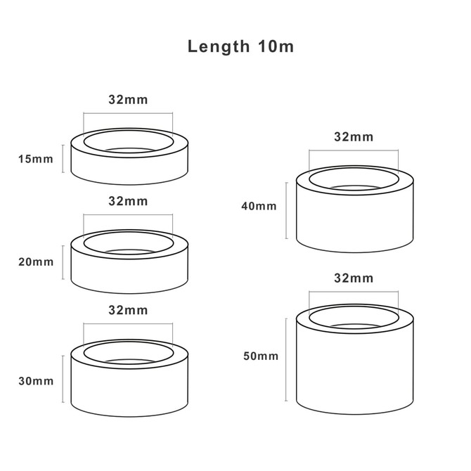 A set of illustrated rolls of Washi Tape in various widths and lengths, all featuring a consistent diameter.