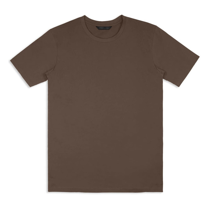 A unisex TRENDSWEAR Element T-shirt in muted brown, featuring a simple design and a logo on the label.