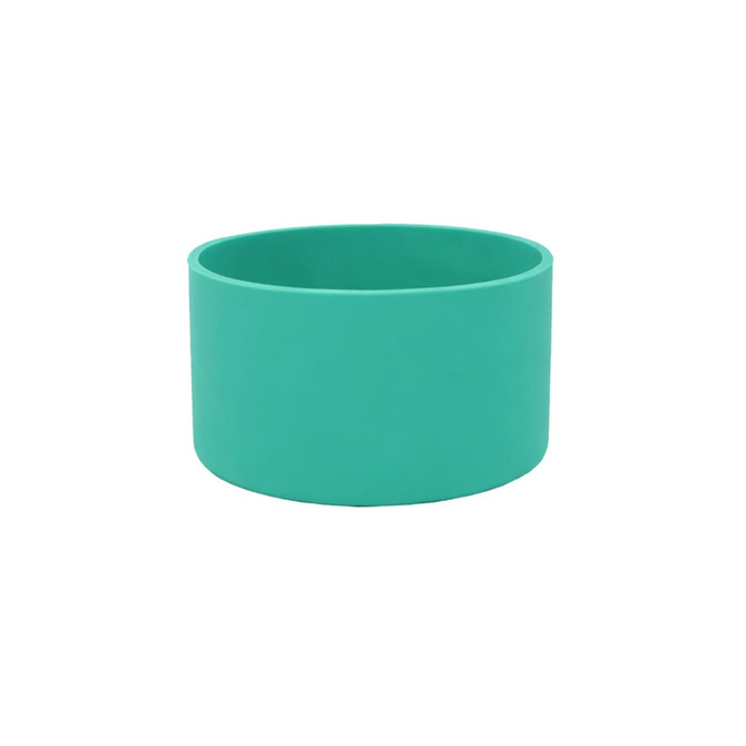 A silicone boot in a vibrant turquoise colour, featuring a smooth, cylindrical design and no visible branding.