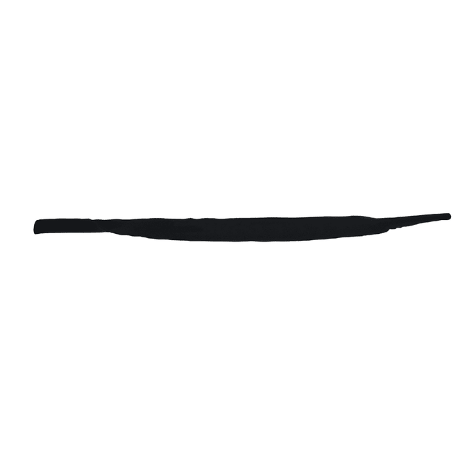 A black sublimated sunglasses strap featuring a logo, designed for leisure and outdoor activities.