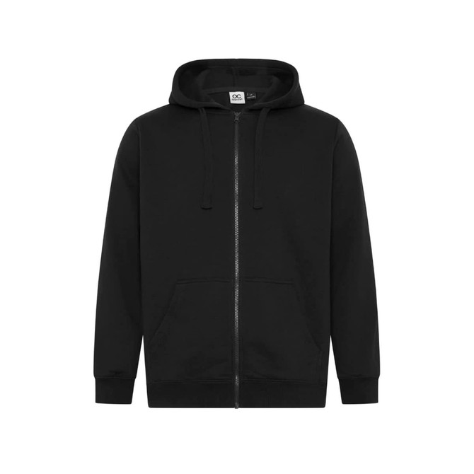 A black Celtic full-zip hoodie featuring a front zipper, drawstring hood, and two front pockets.