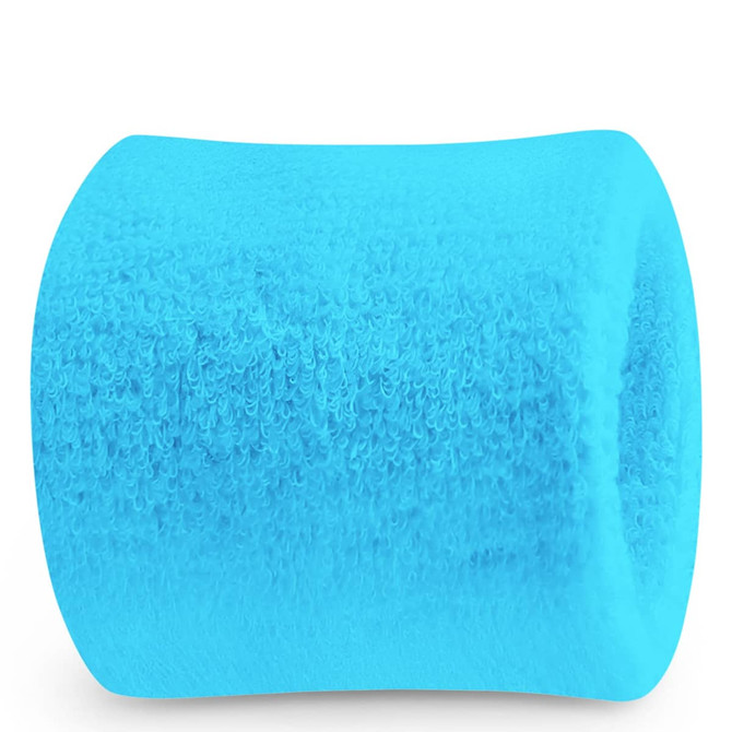 A vibrant blue Terry Wrist Sweatband with a textured surface, featuring a simple design and no visible logos.