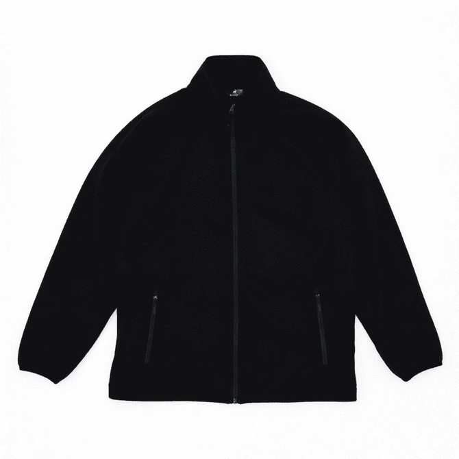 A black Summit Bonded Jacket with a zippered front and side pockets. It features a logo on the chest area.