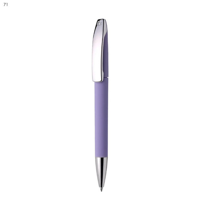 A metal pen with a lavender barrel and a chrome clip, featuring a sleek design and elegant finish.