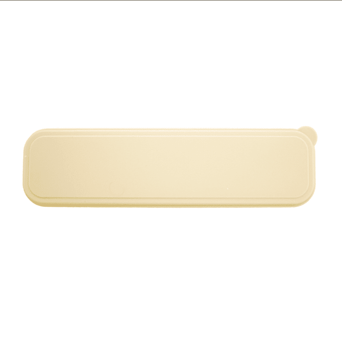 A bamboo fibre cutlery set in a light beige colour, featuring utensils and a compact case. Includes a logo.