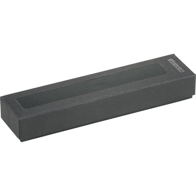 A sleek black box featuring a textured surface, designed for packaging the Elleven Triple Grip Ballpoint Stylus.