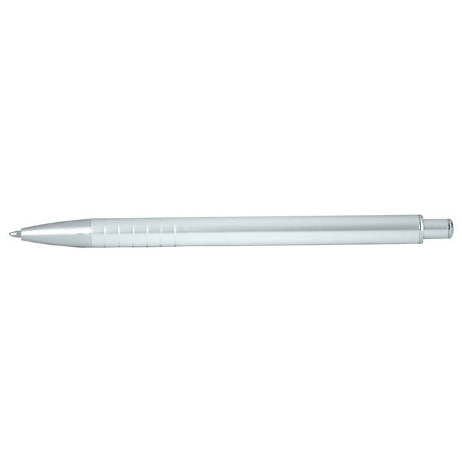 A white Molero Click Action Ballpoint Pen with a sleek design and a branded logo.