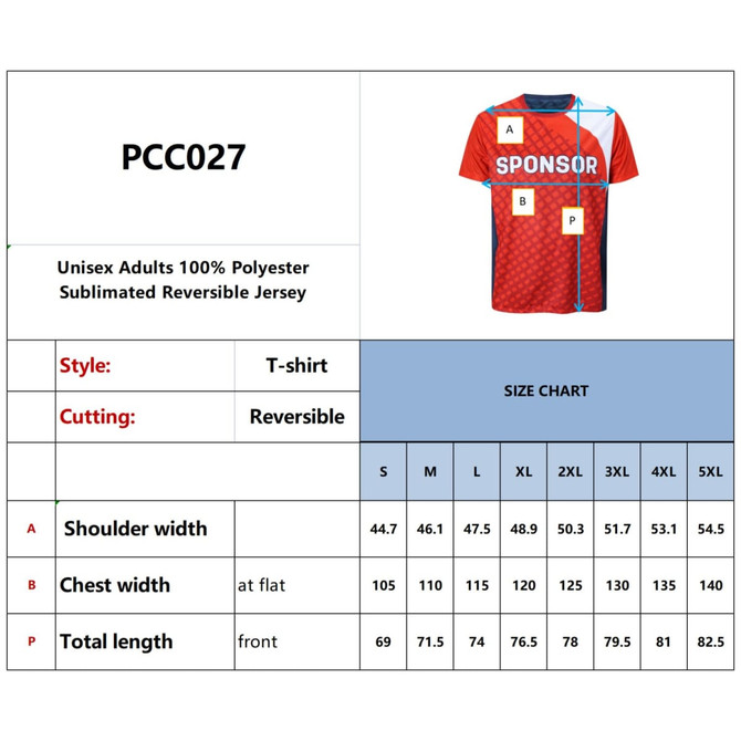 A reversible jersey in red with a pattern and a logo, made of 100% polyester for unisex adults.