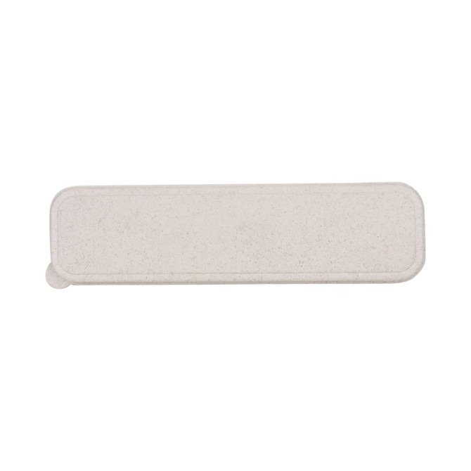 A portable utensil set in a light beige colour, featuring three pieces stored together with a compact design.