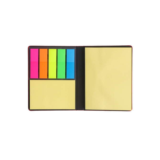 A PU Sticky Notes Memo Holder featuring various coloured sticky notes and a section for additional notes.