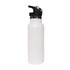 A drink bottle in white, featuring a black flip valve lid and a sleek double wall vacuum design.