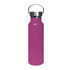 A drink bottle in vibrant pink, featuring a stainless steel lid and double wall vacuum insulation.