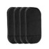 A set of four black dashboard mats with a textured surface. Each mat features a smooth border.