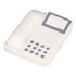 A white telephone-shaped stress reliever with grey detailing, designed as a fun keyring.