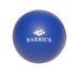 A blue 50mm ball-shaped stress reliever with a logo on the surface.