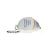 A keyring featuring a white rooster-shaped stress reliever with a branding logo.