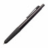 A black 2 in 1 stylus pen with a comfortable grip and a clip for easy attachment. It includes a branding logo.