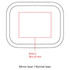 A rectangular outline diagram indicating measurement details for a laser engraving zone. Features a simple design.