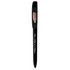 A black Bic Super Clip pen with a clip and branding, featuring a retractable ballpoint tip.