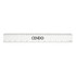 A clear plastic ruler measuring 30cm, featuring black measurement markings and a logo.