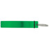 A drink bottle opener in a bright green colour, featuring a simple design with a keyring attachment.