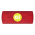 A red bandage dispenser featuring a circular logo in the centre.