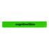 A reflective slap wristband in vibrant green featuring a logo or branding.