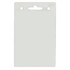 A clear badge holder measuring 82mm W x 130mm H, featuring a top slot for attachment.
