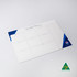 A magnetic whiteboard in white and blue, featuring a weekly planner layout with multiple sections.