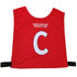 Red pull-over netball bib featuring a white letter "C" and a logo for South Adelaide Netball Club.