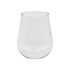 A stemless, shatterproof white wine glass in clear colour, featuring a simple design.