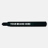 A black slimline retractable box cutter with a clip and a logo placeholder.