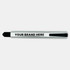 A slimline retractable box cutter in silver and black with a branding area.