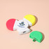 A Fiddle Spinner Highlighter with red, yellow, and green ends, featuring a branding logo on a white body.
