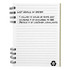 A recycled journal book with a spiral binding and lined pages, featuring a small recycling symbol.