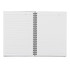 A spiral-bound A5 notebook with blank lined pages and a black cover. It features a simple design without any text.