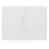 A A5 notebook journal with a leather-look cover, featuring lined pages and a ribbon bookmark in a light colour.