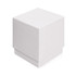 A white candle soy wax glass in a simple, square white box. The box is plain and unadorned.