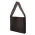A black non-woven sling bag with press studs and a gusset, featuring a single strap for carrying.