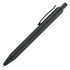 A black metal ballpoint pen with a sleek design and a clip for easy attachment. It features a logo on the barrel.